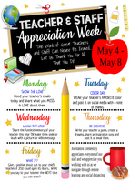 TEACHER APPRECIATION WEEK MAY 4-8